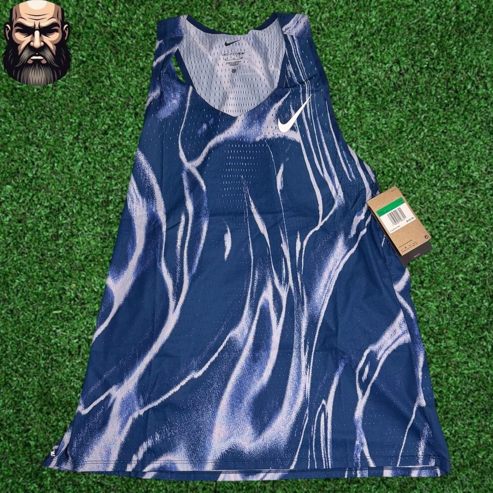 Nike AeroSwift Dri-FIT ADV Running Singlet Coastal Blue HV2643-492 Mens Size XL